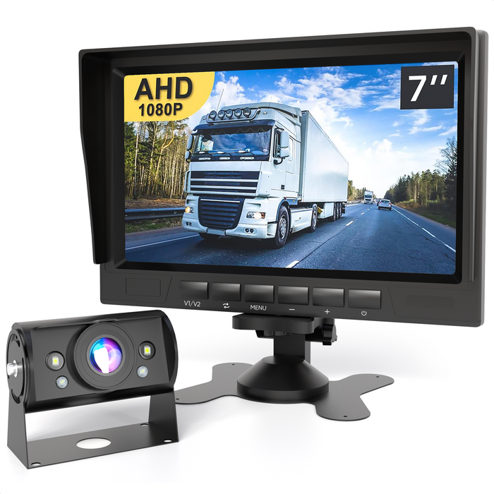 Strex Achteruitrijcamera Set Bedraad HD 1080P - 7" Scherm - 18LED Nachtzicht 15m - IP69 Waterdicht - Achteruitrijcamera bedraad