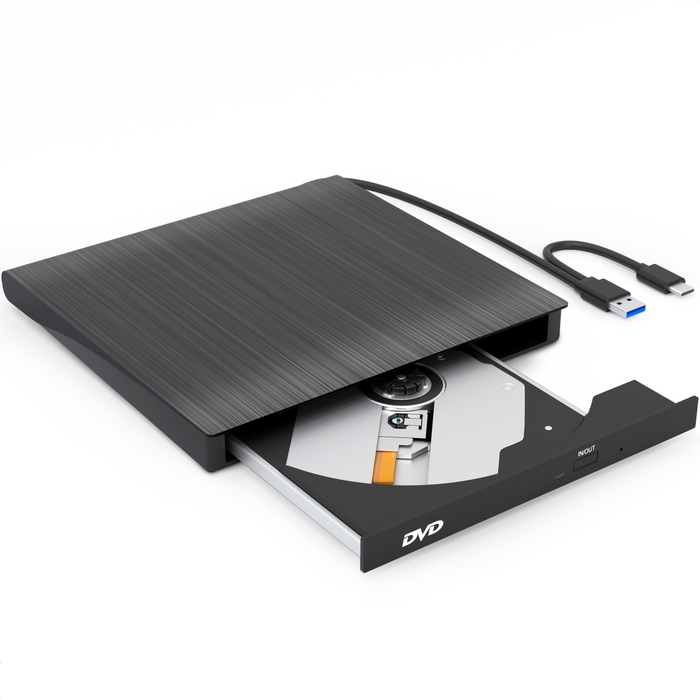 Strex Externe DVD Speler en Brander - CD/DVD - Plug & Play - USB 3.0 DVD Speler - Geschikt voor Windows, Mac en Linux - Optical Drive