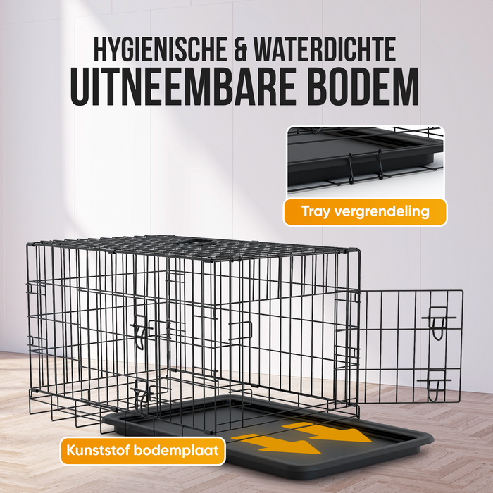 Avalo Hondenbench XXL - Bench Voor Honden - Opvouwbare Kooi - 2 Deuren - 122x74x80 CM