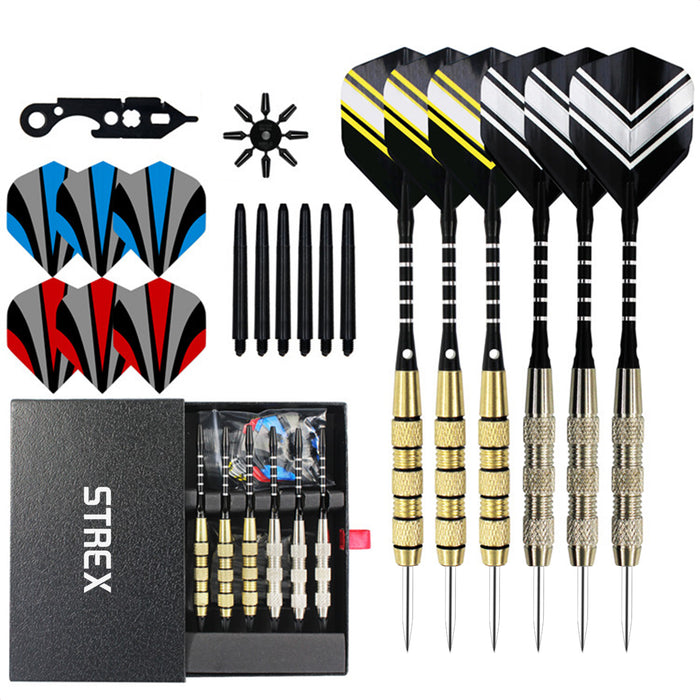 Strex Dart set met 6 Dartspijlen – Steeltip Dartpijlen 20 gram – Dartpijltjes 27-delige set