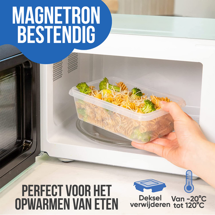 Strex Vershoudbakjes - Meal Prep Bakjes - Plastic Diepvries Bakjes - Met Deksel - 18 Delige set - BPA Vrije Magnetronbakjes