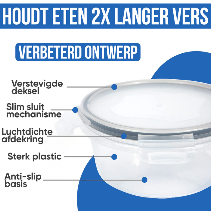 Strex Vershoudbakjes - Meal Prep Bakjes - Plastic Diepvries Bakjes - Met Deksel - 18 Delige set - BPA Vrije Magnetronbakjes