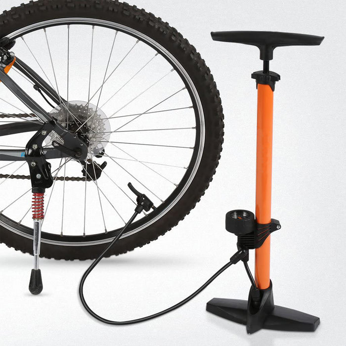 Strex Fietspomp - Drukmeter - 11 Bar – Bal pomp - Oranje