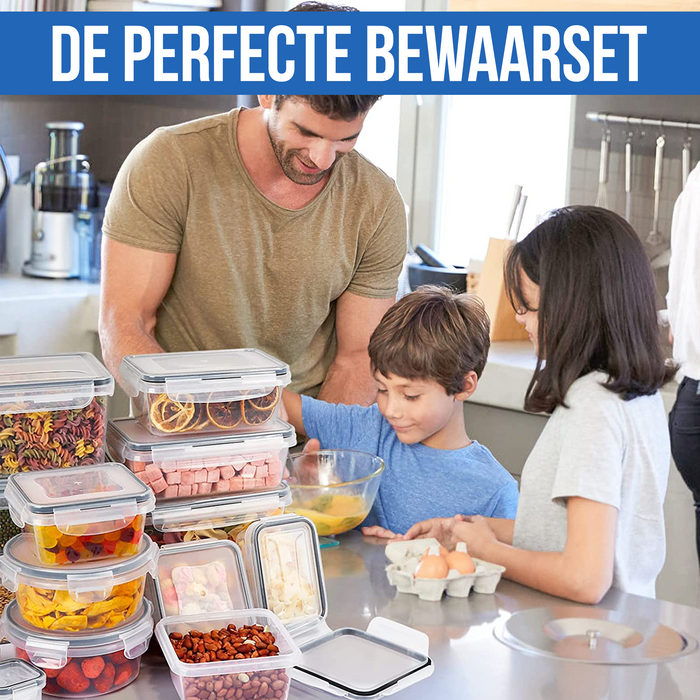 Strex Vershoudbakjes - Meal Prep Bakjes - Plastic Diepvries Bakjes - Met Deksel - 18 Delige set - BPA Vrije Magnetronbakjes