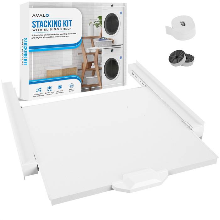 Avalo Tussenstuk Wasmachine Droger – Stapelkit Wasmachine Droger - Tussenkader - Uitschuifbare Lade