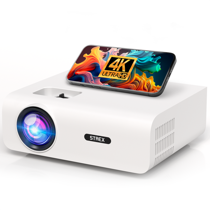 Strex Beamer - 1080P Full HD - 15000 Lumen - Draadloos Streamen - WiFi - Bluetooth - Mini Beamer - Projector