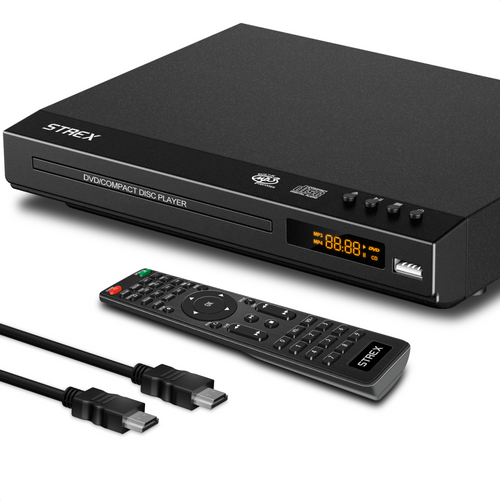 Strex DVD Speler Met HDMI - Full HD 1080P - Afstandsbediening - USB - HDMI/RCA - Regio Vrij - Zwart