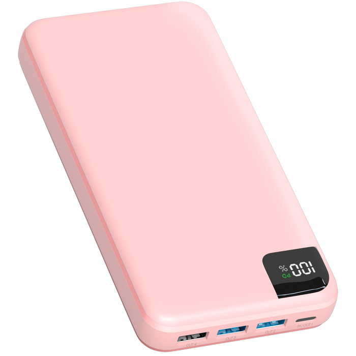 Strex Powerbank Roze - 27.000 mAh - 22.5W Snellader - USB-A/USB-C - LED Indicatie - Universele Powerbank geschikt voor o.a. iOS/Android