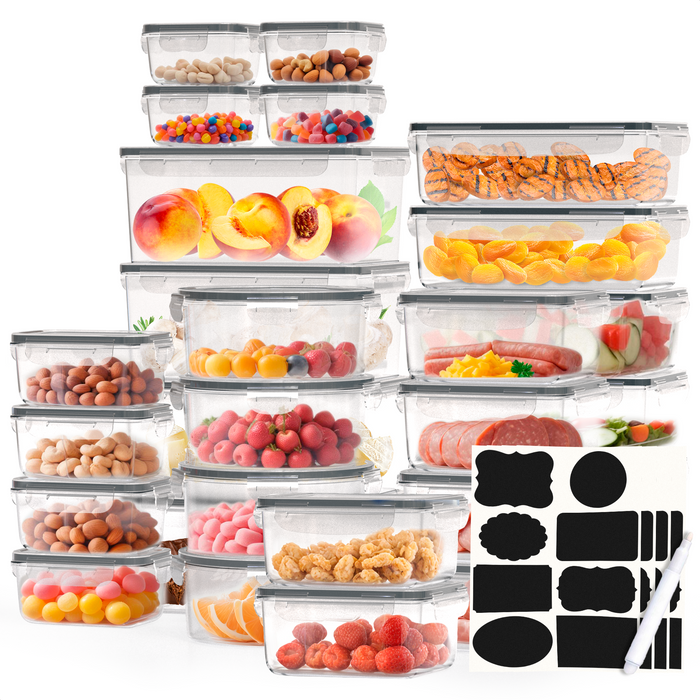 Avalo Vershoudbakjes - Meal Prep Bakjes - Plastic Diepvries Bakjes - Met Deksel - 30 Delige set - BPA Vrije Magnetronbakjes