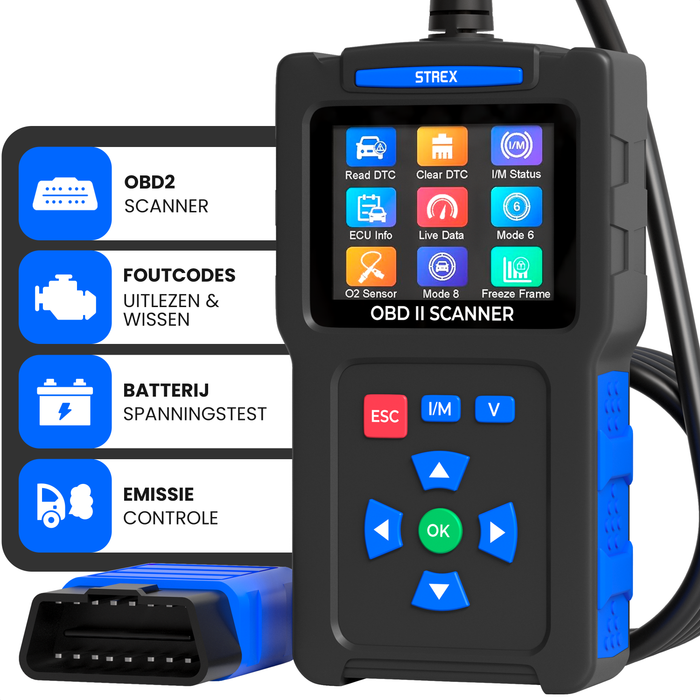 Strex OBD2 Scanner - OBD - Auto Uitlezen - Storing Verwijderen - NL Taal - Auto scanner - Diagnose Apparatuur Voor Auto's - Motorstoring