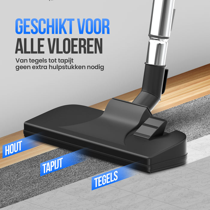 Strex Stofzuiger Zonder Zak - 700W Krachtige Zakloze Stofzuiger - HEPA Filter - 2.5L Stofreservoir - Extra Lang Snoer - Inclusief 4 Opzetstukken