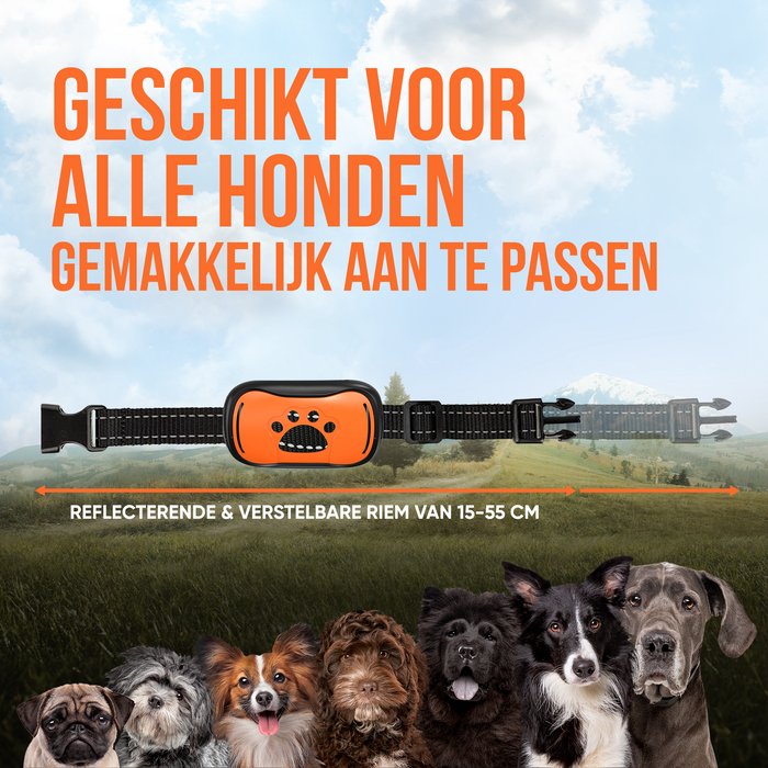 Strex Anti Blafband voor Honden - 3-60KG - Oplaadbaar - Zonder Schok - Vibratie en Audio - Diervriendelijk - Anti Blaf Band - Anti Blaf Apparaat - Opvoedingshalsband Alle Honden