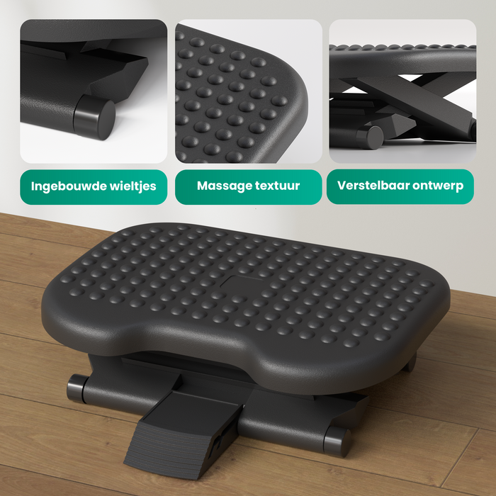 Strex Voetensteun Ergonomisch - Verstelbaar - Anti-Slip - Voeten Steun Bureau - DIN 4556