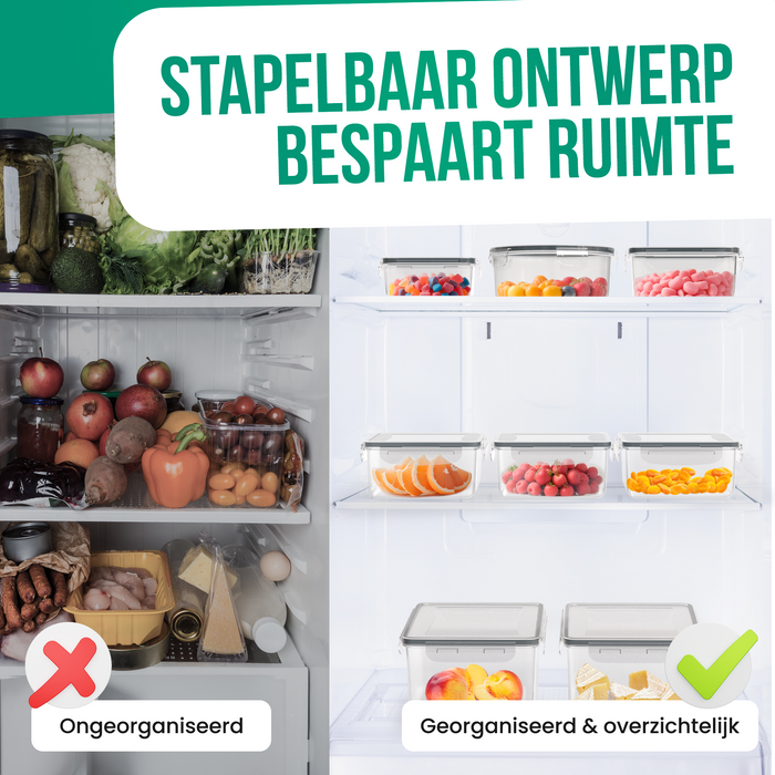 Avalo Vershoudbakjes - Meal Prep Bakjes - Plastic Diepvries Bakjes - Met Deksel - 30 Delige set - BPA Vrije Magnetronbakjes