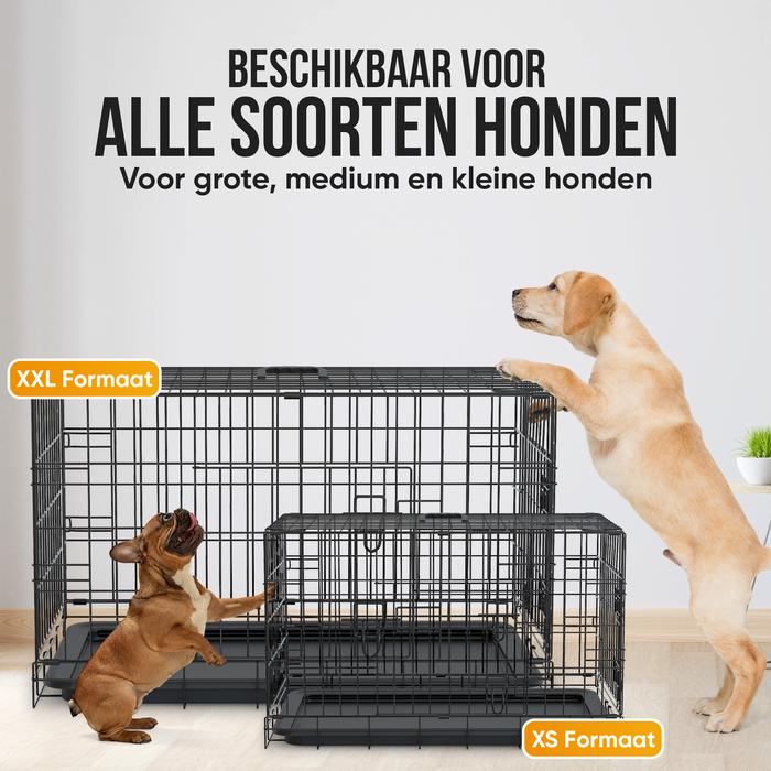 Avalo Hondenbench XS - Bench Voor Honden - Opvouwbare Kooi - 2 Deuren - 50x30x35 CM