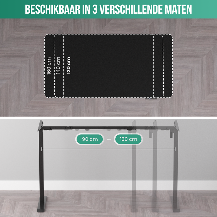 Avalo Zit Sta Bureau Elektrisch Verstelbaar - 120x60 CM - Zwart - Elektrisch Bureau