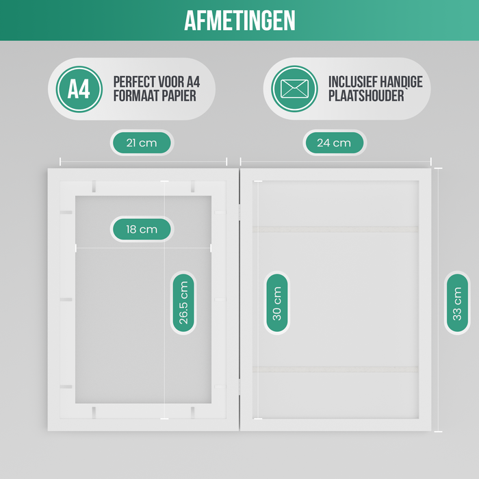 Avalo Kindertekeningen Lijstje Wit - Wissellijst A4 - Fotolijst Voor Tekeningen - Openklapbare Wissellijst A4 - Kindertekeningen Inlijsten