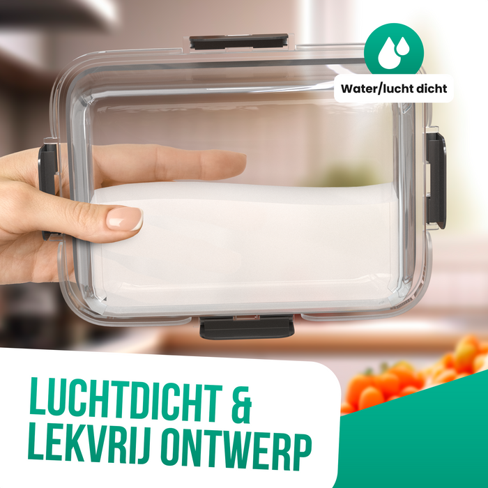 Avalo Vershoudbakjes Glas - Meal Prep Bakjes - Diepvriesbakjes - Met Deksel - 5 Delig 1060ml