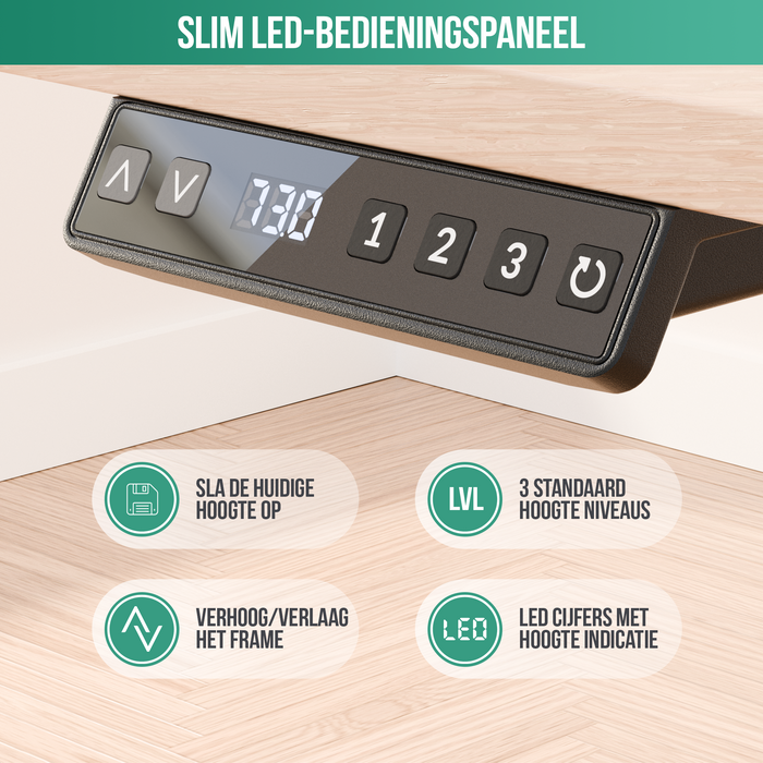 Avalo Bureauonderstel Elektrisch Verstelbaar - Zit Sta Bureau Elektrisch - Elektrisch Bureau Frame - Geschikt Voor Bureaublad 60-80 x 100-160cm