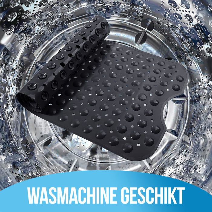 Avalo Badmat / Antislipmat Douche - 100x40CM - Zwart - Met Zuignappen - Douchemat Antislip voor Douche - Badkamermat