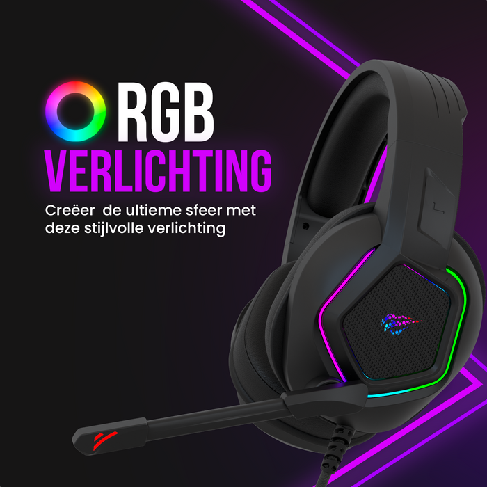 Strex Gaming Headset met Microfoon & RGB Verlichting - 7.1 Surround Sound - PC / PS4 / PS5 / XBOX / Switch