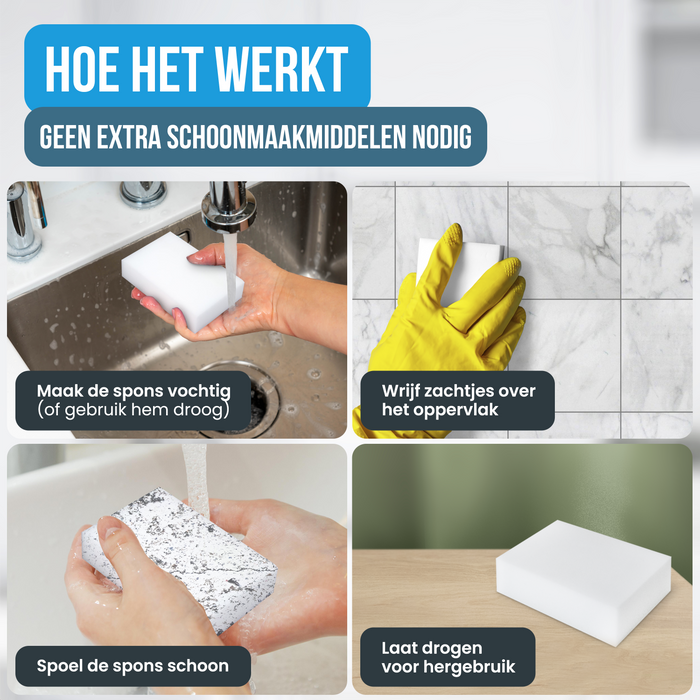 Strex Wonderspons 24 stuks - Melamine Spons - Wondersponsjes - Spons - Schoonmaaksponzen - Vlekken Verwijderen - Geschikt Voor Alle Oppervlakken