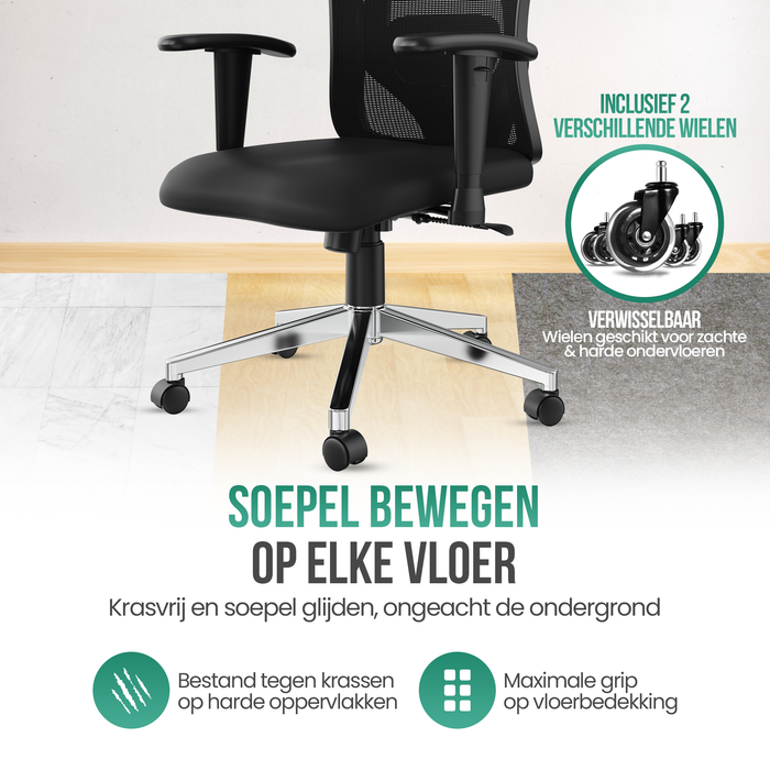 Avalo Ergonomische Bureaustoel Met Hoofdsteun - NEN1335 - Bureaustoelen Voor Volwassenen - Bureau Stoel - Incl. 2 Sets Krasvrije Wielen Voor Harde / Zachte Ondergrond