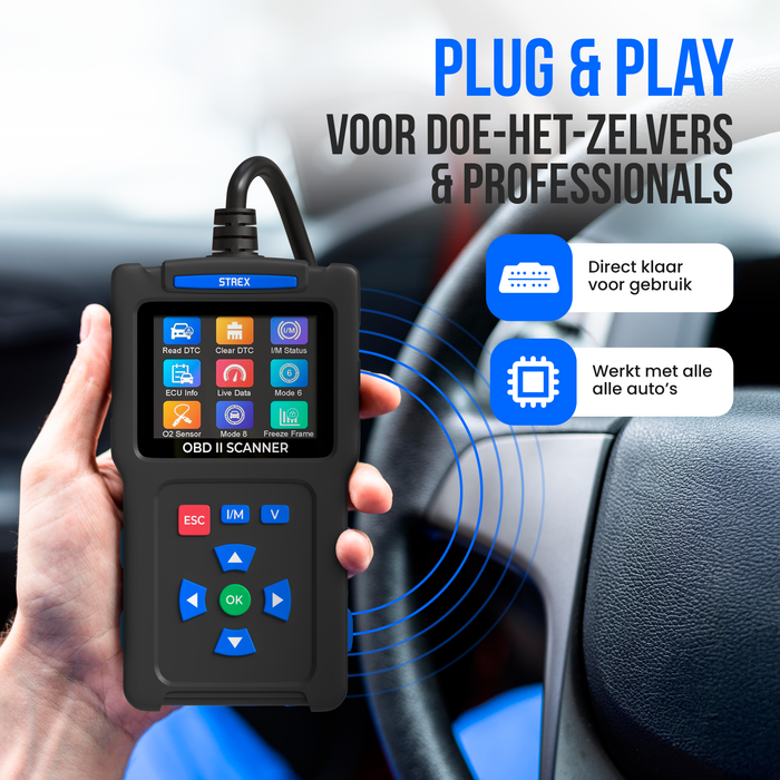 Strex OBD2 Scanner - OBD - Auto Uitlezen - Storing Verwijderen - NL Taal - Auto scanner - Diagnose Apparatuur Voor Auto's - Motorstoring