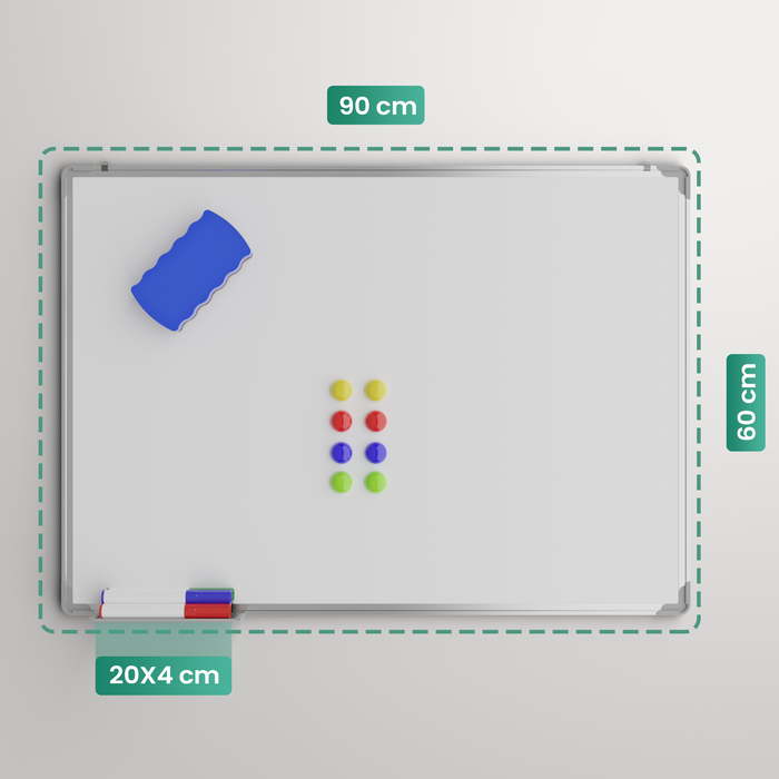 Avalo Whiteboard 60x90 cm - 14 in 1 set - Whiteboard Magnetisch inclusief Markers, Magneten & Wisser