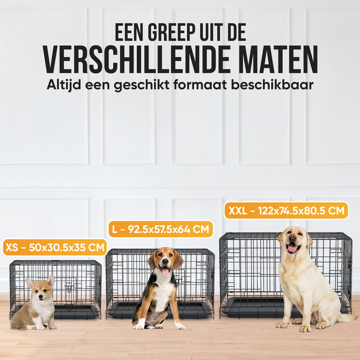 Avalo Hondenbench XS - Bench Voor Honden - Opvouwbare Kooi - 2 Deuren - 50x30x35 CM