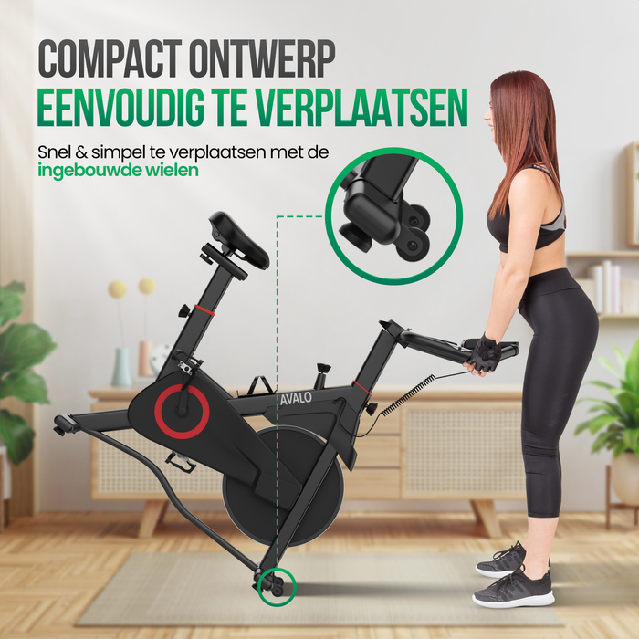 Avalo Indoor Cycle - Hometrainer Fiets - Spinning Fiets - Magnetisch weerstandssysteem - Trainingscomputer & LCD scherm