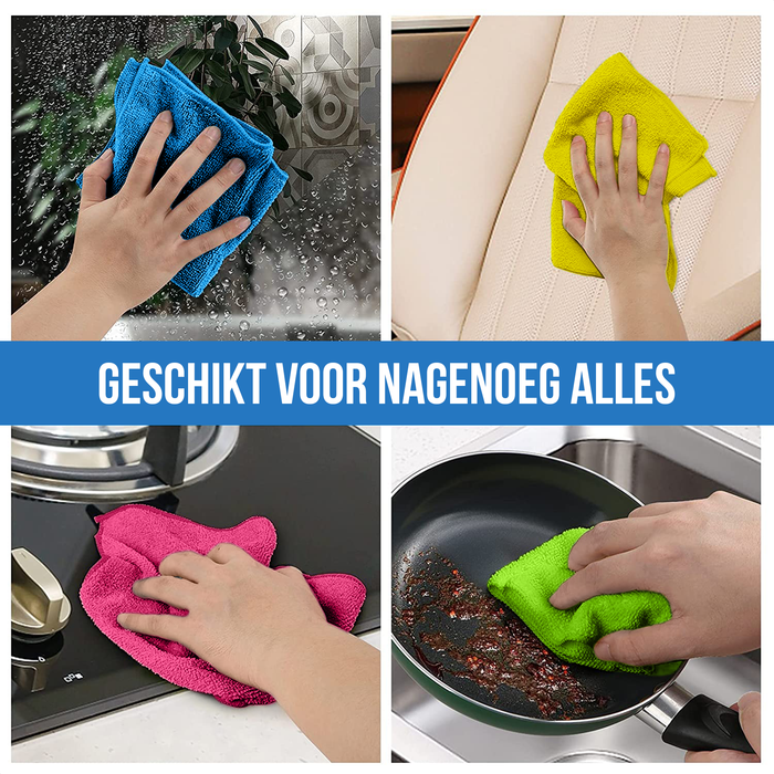 Avalo Microvezeldoekjes - 12 Stuks 30 x 30 cm - Wasbaar - Schoonmaakdoekjes - Schoonmaak / Auto