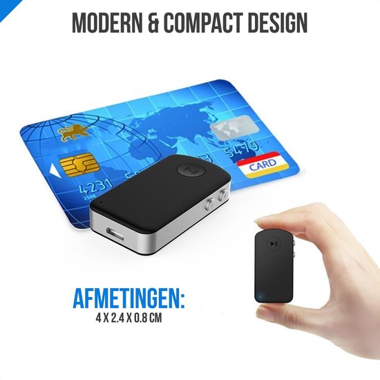 Strex Bluetooth Receiver - BT 5.0 - 3.5MM AUX - Bluetooth Ontvanger - Handsfree Bellen - Bluetooth Audio Receiver - Bluetooth Auto via AUX