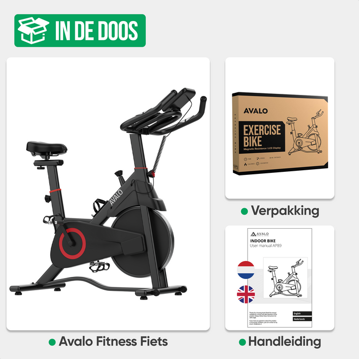 Avalo Indoor Cycle - Hometrainer Fiets - Spinning Fiets - Magnetisch weerstandssysteem - Trainingscomputer & LCD scherm