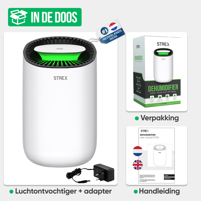 Strex Luchtontvochtiger - Extreem Stil - 600ml/dag - Geschikt voor Huis / Slaapkamer & Kantoor