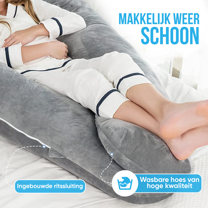 Avalo Zwangerschapskussen 5XL - 330CM - Afneembare Hoes - Zijslaapkussen / Body Pillow / Lichaamskussen / Voedingskussen
