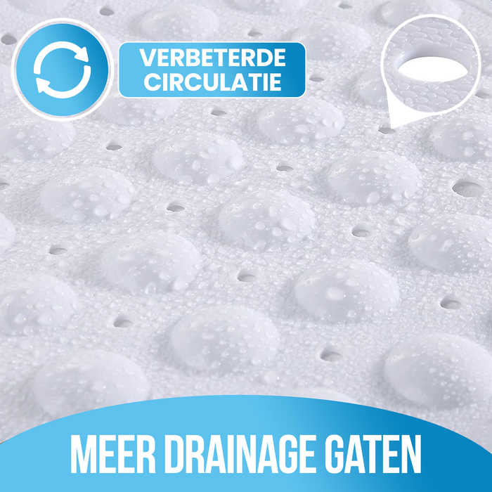 Avalo Badmat / Antislipmat Douche - 100x40CM - Wit - Met Zuignappen - Douchemat Antislip voor Douche - Badkamermat