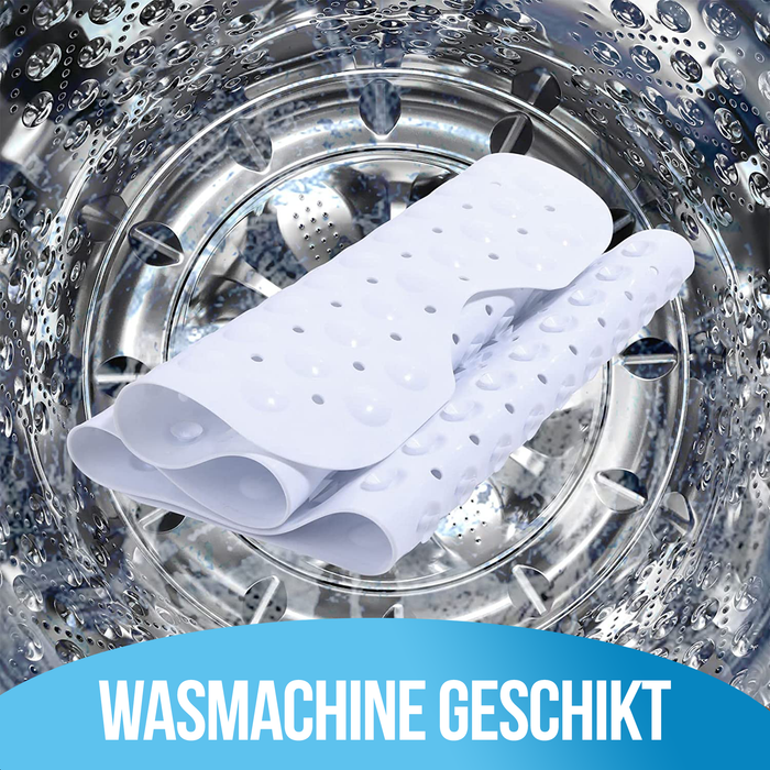 Avalo Badmat / Antislipmat Douche - 100x40CM - Wit - Met Zuignappen - Douchemat Antislip voor Douche - Badkamermat