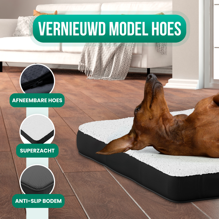 Avalo Orthopedisch Hondenkussen M - 76x51 cm - Wasbaar / Traagschuim / Antislip - Orthopedische Hondenmand