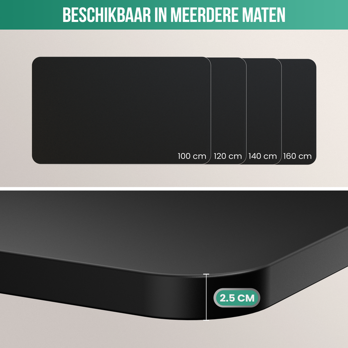 Avalo Bureaublad Los 140x60cm - Zwart - Tafelblad
