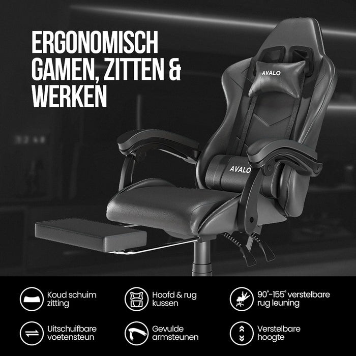 Devoko Stoel met voetensteun, lendensteun, ergonomische verstelbare Devoko Stoel met voetensteun, lendensteun, ergonomische verstelbare