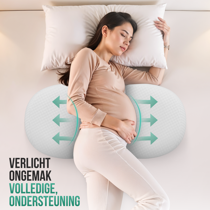 Avalo Zwangerschapskussen W-Vorm - Traagschuim - Zijslaapkussen Volwassenen - Verstelbare Wig - Buik-, Rug- & Beensteun - Voedingskussen - Lichaamskussen - Wasbare Hoes