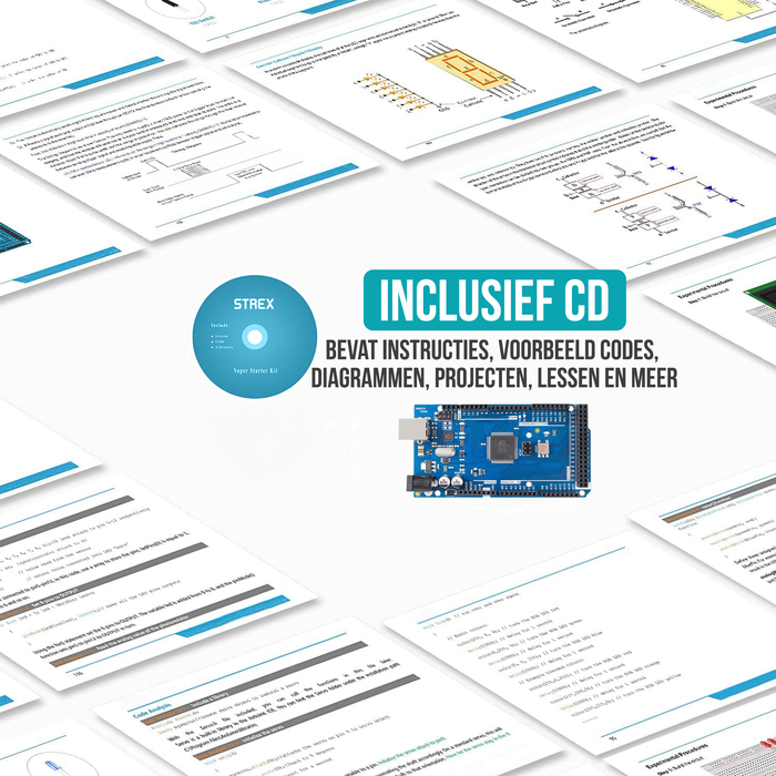 Strex Starter Kit geschikt voor Arduino Extra Groot - ATmega2560 - 278 Delig - In Opbergdoos