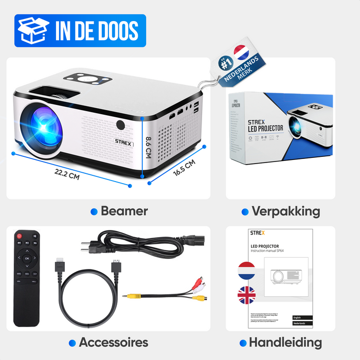 YEZMEK Mini-beamer, 8500 lumen, 1080p full HD, mini-projector, compatibel met tv-stick, smartphone en tablet, laptop, PS4/5, HDMI, USB AV, voor thuisbioscoop, wit YEZMEK Mini-beamer, 8500 lumen, 1080p full HD, mini-projector, compatibel met tv-stick, smartphone en tablet, laptop, PS4/5, HDMI, USB AV, voor thuisbioscoop, wit
