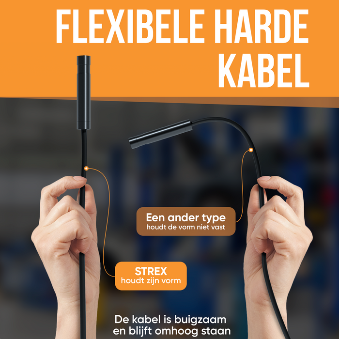 Strex Inspectiecamera met Scherm 5M - 1080P HD - 4.3 inch LCD scherm - IP67 Waterdicht - LED Verlichting - Endoscoop - Inspectie Camera - Incl. 32gb microSD