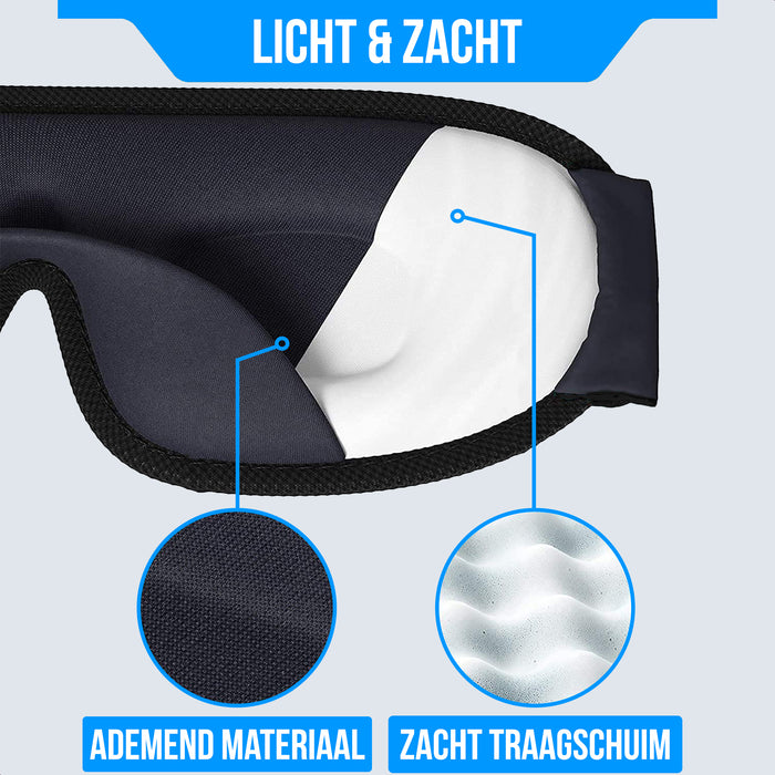 Strex Luxe Slaapmasker - 3D Ergonomisch - 100% Verduisterend - Traagschuim - Slaap Masker - Oog Masker