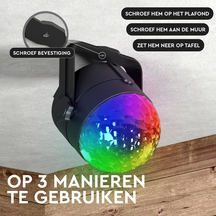 Discolamp met statief, 6-in-1 led-discolamp, partylicht, muziekgestuurd Discolamp met statief, 6-in-1 led-discolamp, partylicht, muziekgestuurd
