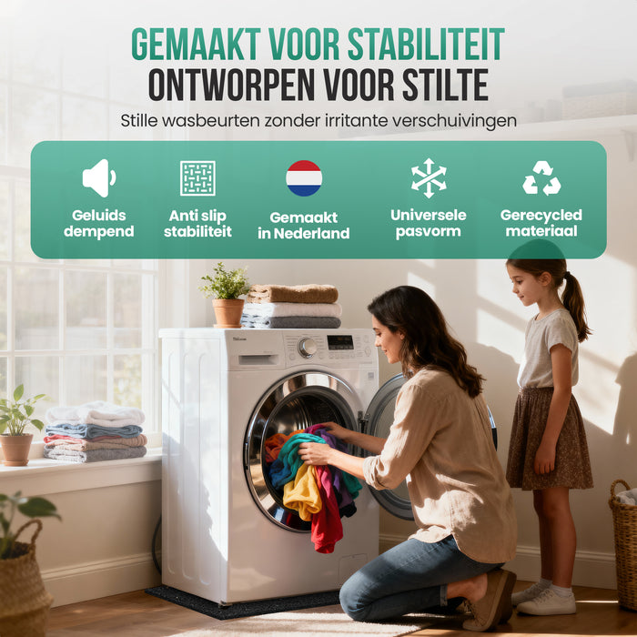 Strex Anti Trillingsmat Wasmachine en Wasdroger - 60 x 60 CM - Geluidsdempende Antislip Mat - Trillingsdemper - Rubber Mat
