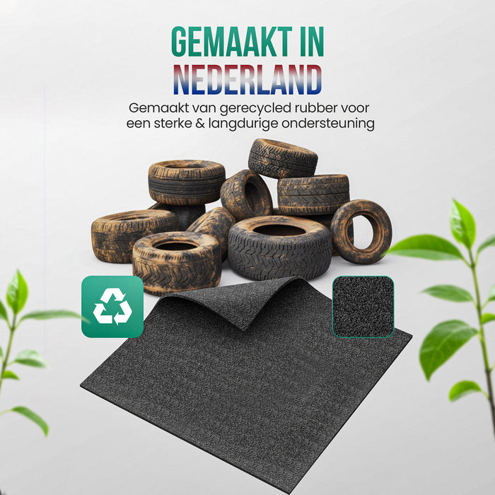 Strex Anti Trillingsmat Wasmachine en Wasdroger - 60 x 60 CM - Geluidsdempende Antislip Mat - Trillingsdemper - Rubber Mat