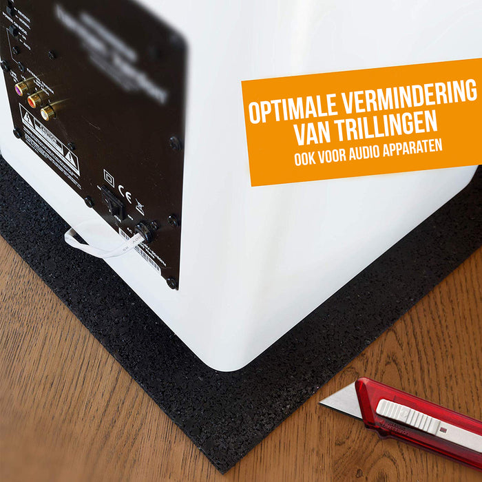 Strex Anti Trillingsmat Wasmachine en Wasdroger - 60 x 60 CM - Geluidsdempende Antislip Mat - Trillingsdemper - Rubber Mat